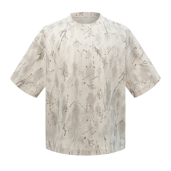 Gradient Jacquard Crack Distressed Statement Tee