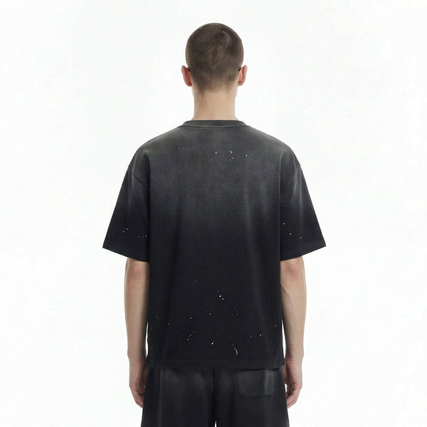Splatter Dye Washed Distressed Air Mamba Cotton Tee