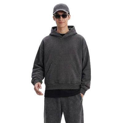 Vintage Acid Washed Thick Hooded Sweatshirt