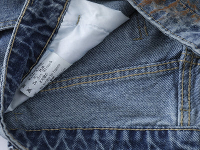 Retro Painted Barrel-Leg Denim Pants