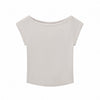 Solid Slim Fit Cropped Hot Girl Tee