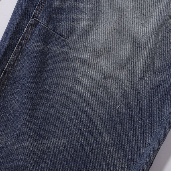 Front Pocket Embroidered Washed Wide Leg Jeans