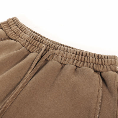 Distressed Washed Patchwork Jogger Pants