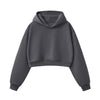 Women's Solid Color Relaxed Cropped Hoodie