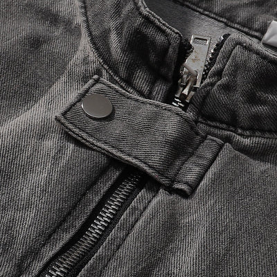 Streetwear Vintage Wash Denim Jacket