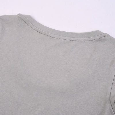 Solid-Color V-Neck Cotton T-Shirt 6.45oz