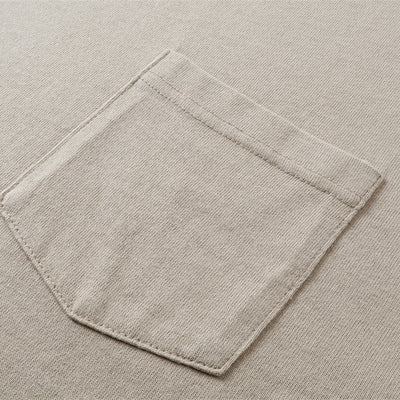 Washed Raw-Edge Pocket Clean Fit Crew Neck Tee