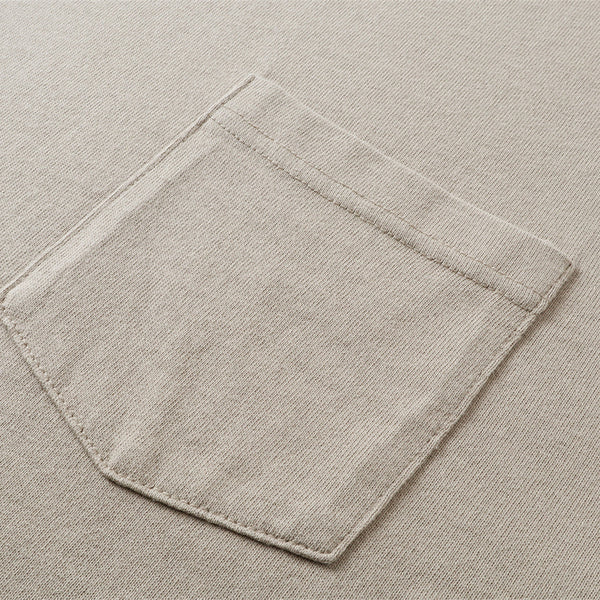 Washed Raw-Edge Pocket Clean Fit Crew Neck Tee