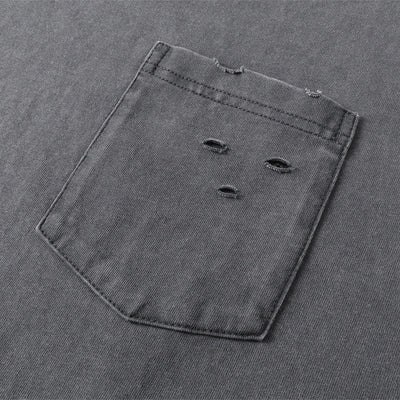 Utility Pocket Distressed Washed Oversized Street Tee