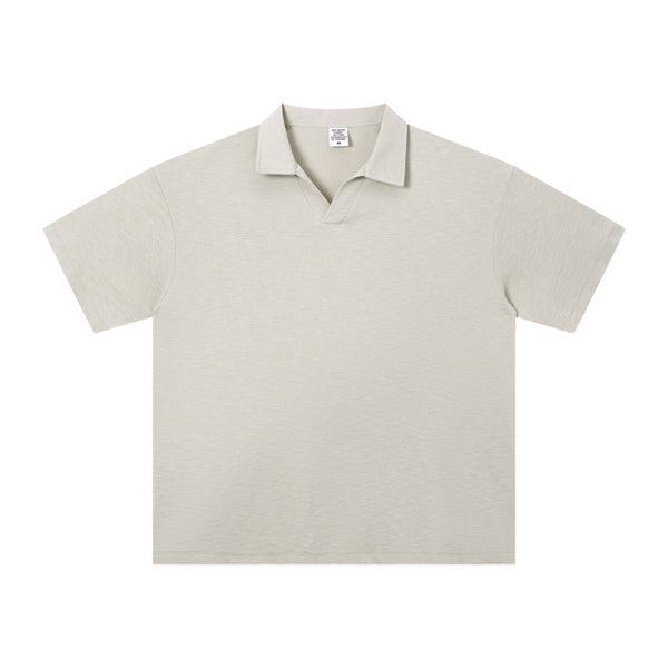 Retro Boxy Wool Blend Seagull Collar Polo Shirt