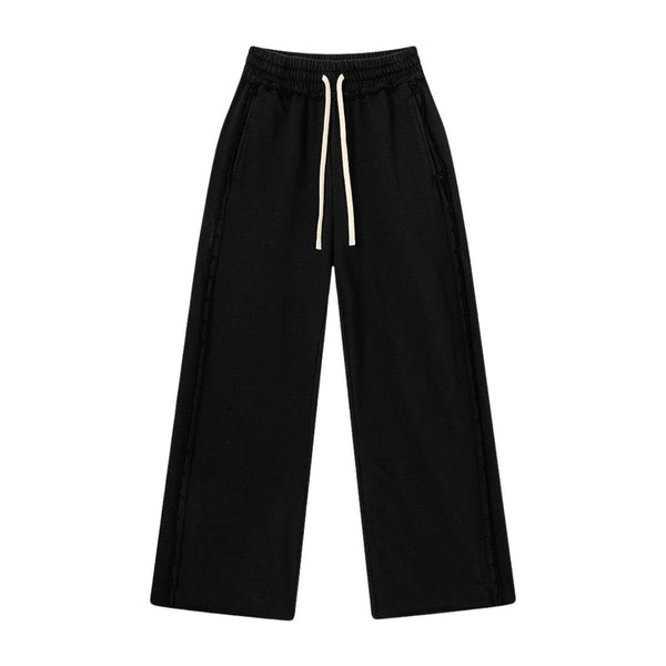 Relaxed Raw Hem Puddle Pants