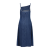 Asymmetrical Neckline A-Line Denim Dress