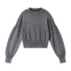 Vintage Snow Wash Cropped Cotton Knit Sweater