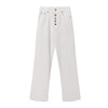 Button Fly Wide Leg Denim Jeans