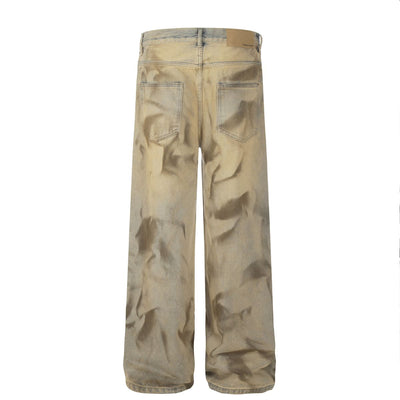 Smoke Rise Smudge Wash Wide Leg Jeans