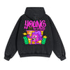 Young Graffiti Cartoon Double Slider Zip Hoodie-INNBLAC