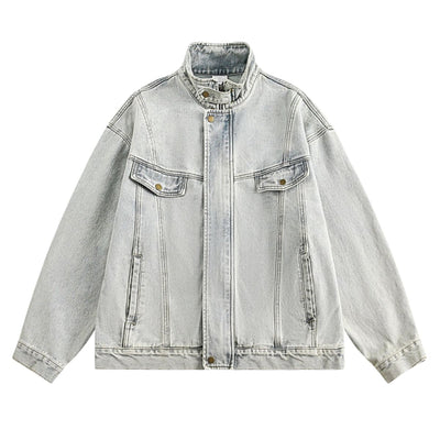 Stand-up Collar American Vintage Denim Jacket
