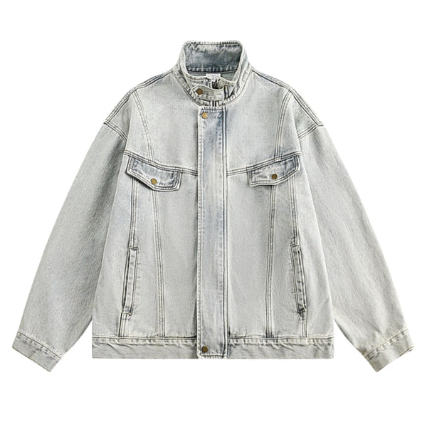 Stand-up Collar American Vintage Denim Jacket
