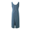 Relaxed Sleeveless Denim Scoop Neck Midi Dress