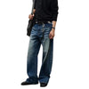 Vintage Whiskered Straight-Leg Denim Jeans