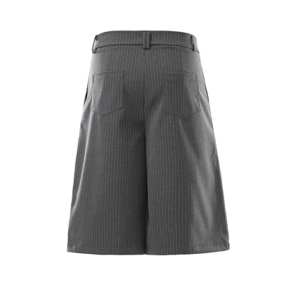 Vintage Pinstripe Wide Leg Cropped Trousers