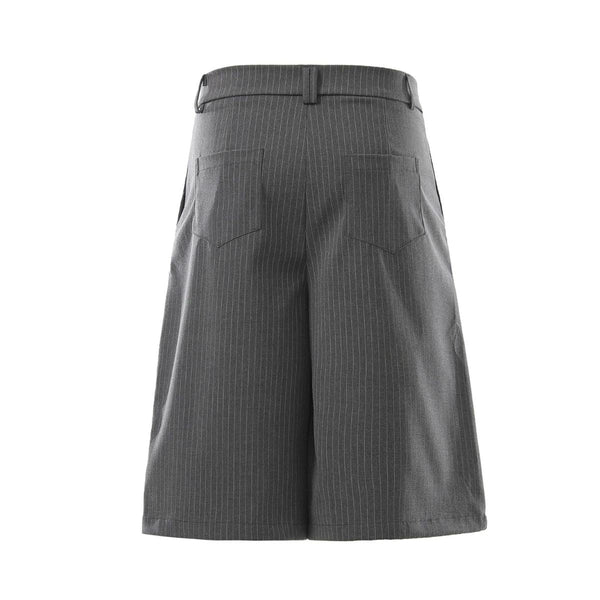 Vintage Pinstripe Wide Leg Cropped Trousers
