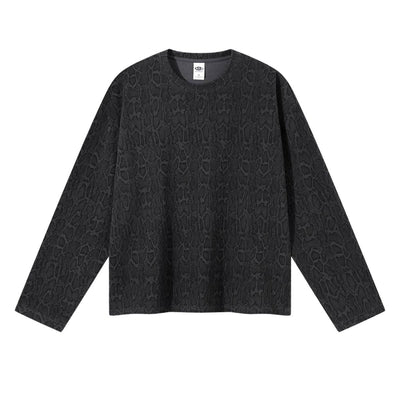 Vintage Snake Texture Waffle Long-Sleeve T-Shirt