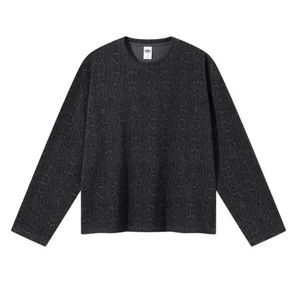Vintage Snake Texture Waffle Long-Sleeve T-Shirt