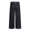 Men's Original Denim Loose Wide-Leg Straight Pants with Contrast Stitching