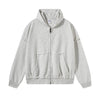 Washed Raw Edge Double Slider Zip Hoodie