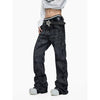 Vintage Smoke Wash Relaxed Flare Denim Jeans