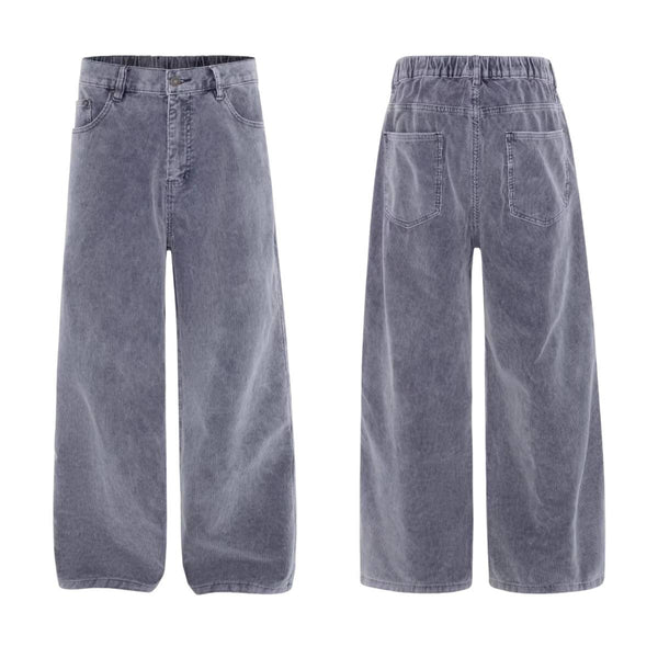 Washed Distressed Wide Leg Relaxed Straight Street Jeans