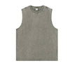 Acid Wash Raw Edge Sleeveless Tee
