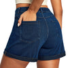 High?Rise 3?Inch Hot Pants Comfort Knit 4?Way Stretch Women's Denim Shorts