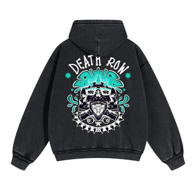 Death Row Street Punk Double Slider Zip Hoodie-INNBLAC