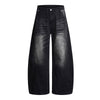 Vintage Washed High Waist Distressed Relaxed Straight Leg Denim Jeans