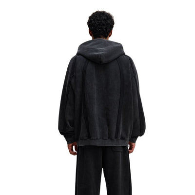 Double Slider Fleece Deconstructed Hoodie