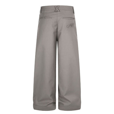 Quiet Luxury Pleated Straight-Leg Trousers
