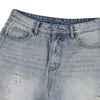 High Street Baggy Wide Leg Distressed Patchwork Denim Jeans