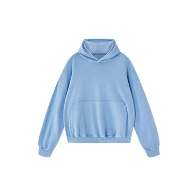Retro Loose Washed Unique Pockets Hoodie