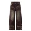 Vintage American Whiskered Corduroy Wide-Leg Jeans