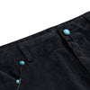 Acid Washed Turquoise Stud Loose Fit Wide Leg Jeans