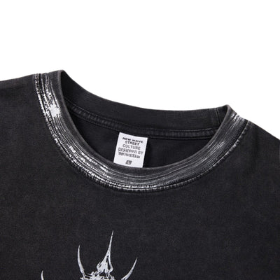 Retro Wasteland Paint-Splatter Distressed T-Shirt