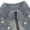 Men’s Retro Street Distressed Stand Collar Denim Jacket