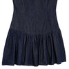 Low-Cut Back Ruffle Mini Denim Dress
