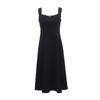 Square Neck Wide Strap Flared Denim Dress