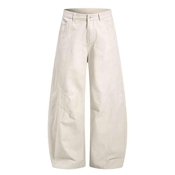 Vintage Washed Curved-Leg Trousers