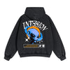 Invasion Alien Graphic Double Slider Zip Hoodie-INNBLAC