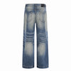 Men's Punk Washed Loose Straight Denim Pants Vintage Casual