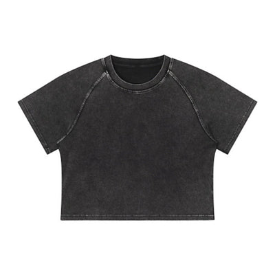 Crew Neck Raglan Short Sleeve Ribbed Tee 315G